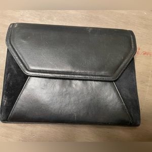 Black clutch with different textures